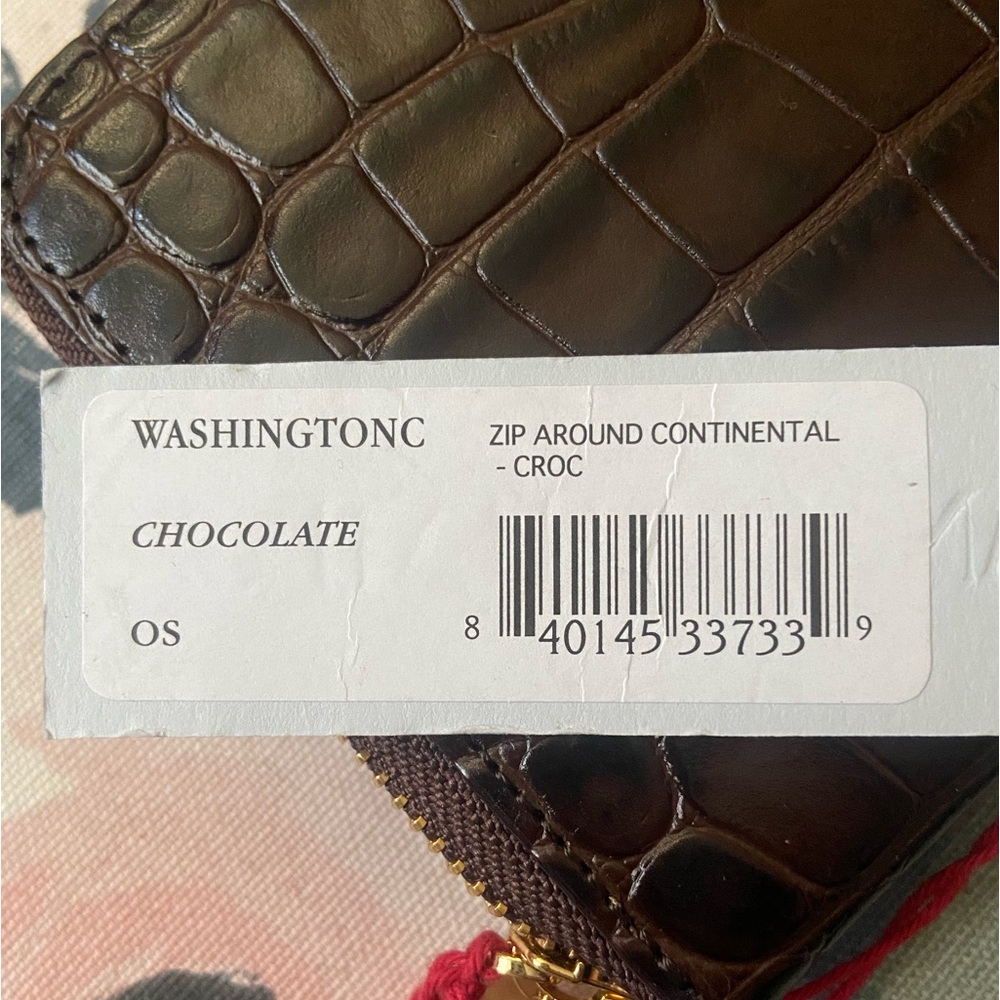 Frances Valentine Croc Embossed Washington Zip Around Continental Wallet - Picture 13 of 13